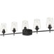 Joliet 5 Light 38 inch Matte Black Vanity Wall Light