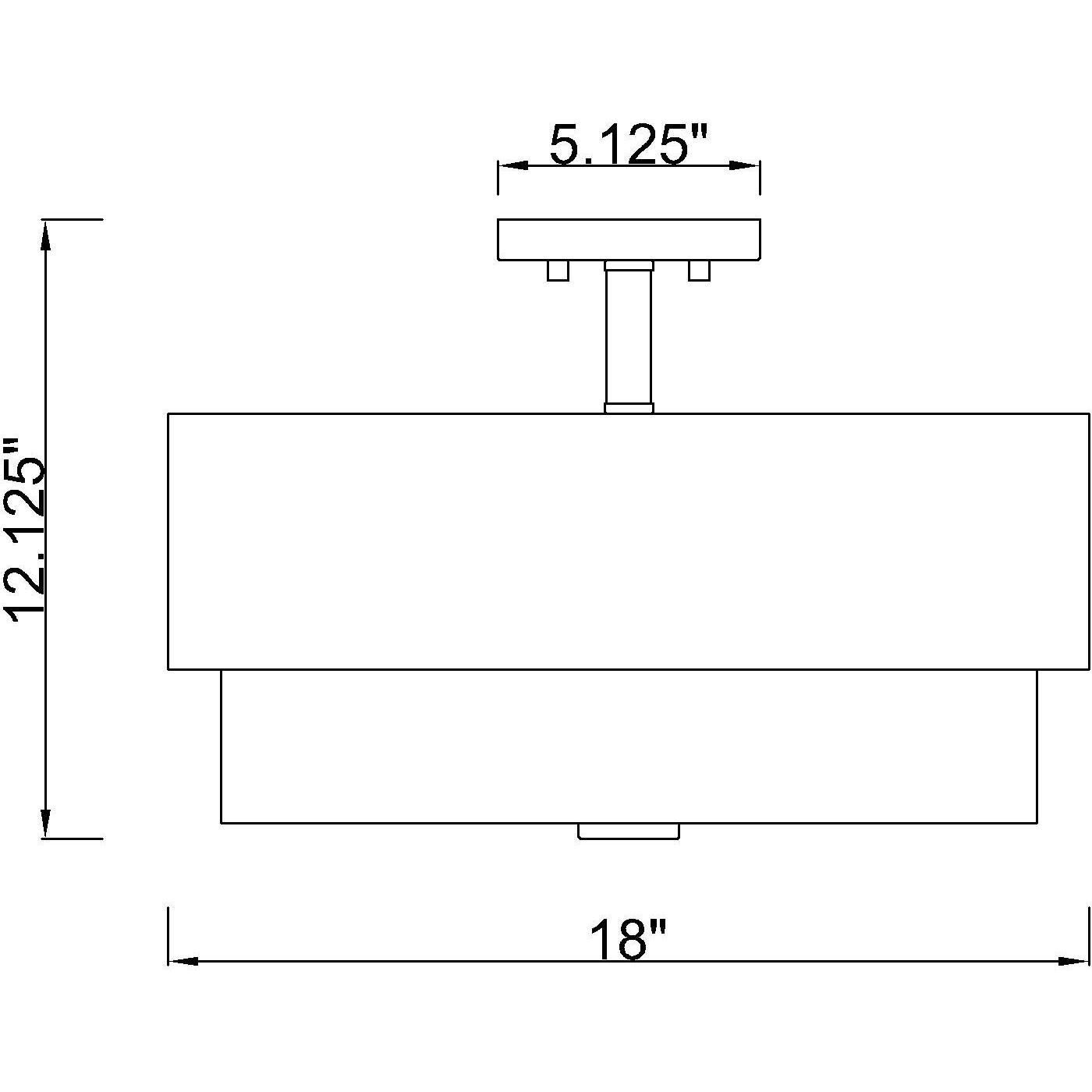 Counterpoint 3 Light 18 inch Modern Gold Semi Flush Mount Ceiling Light