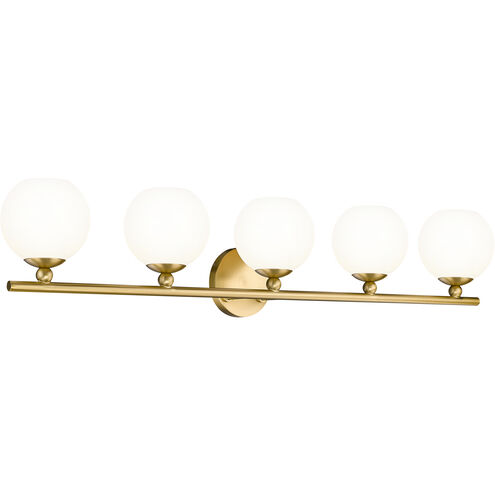 Neoma 5 Light 38.25 inch Modern Gold Vanity Wall Light