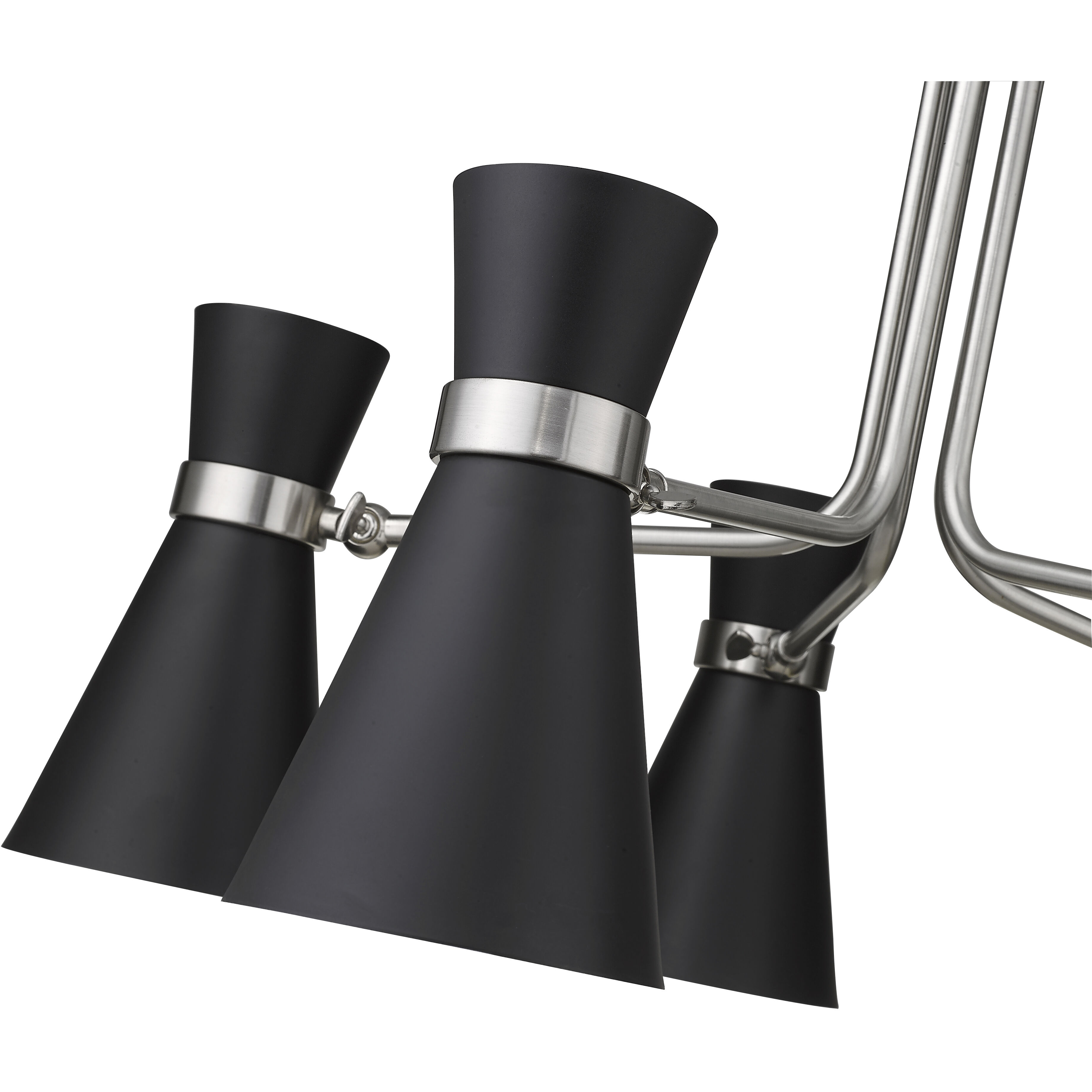 Soriano 5 Light 27 inch Matte Black and Brushed Nickel Chandelier Ceiling Light