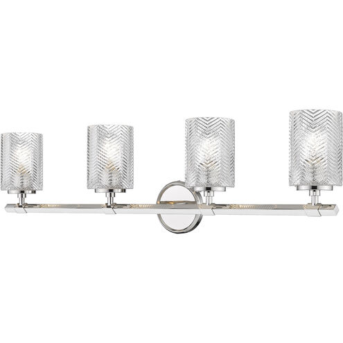 Dover Street 4 Light 33 inch Polished Nickel Vanity Wall Light
