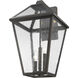 Talbot 3 Light 21.25 inch Oil Rubbed Bronze Outdoor Wall Light in Seedy Glass