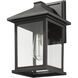 Portland 1 Light 14 inch Black Outdoor Wall Light in Clear Beveled Glass, 4.94