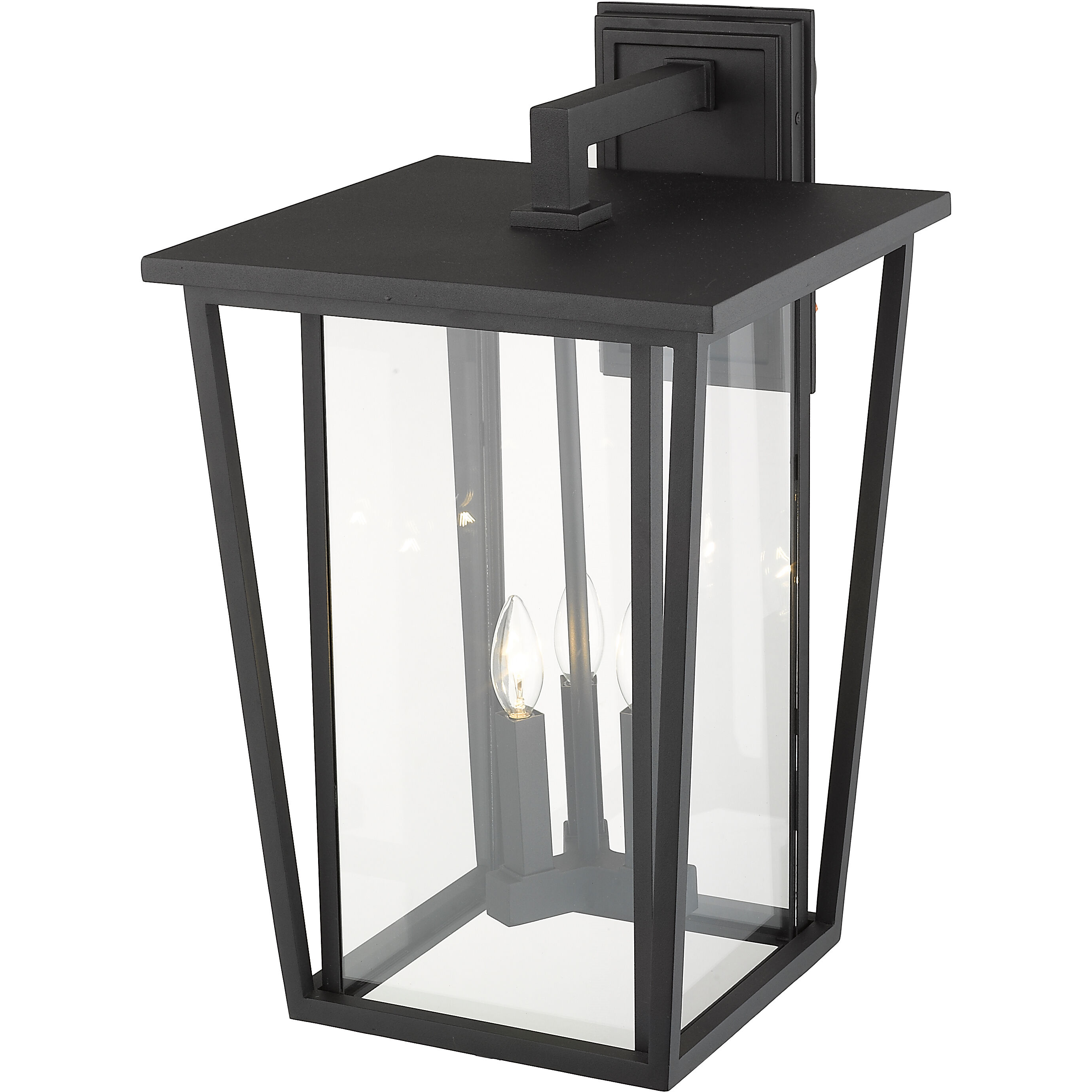 Seoul 3 Light 22.75 inch Black Outdoor Wall Light