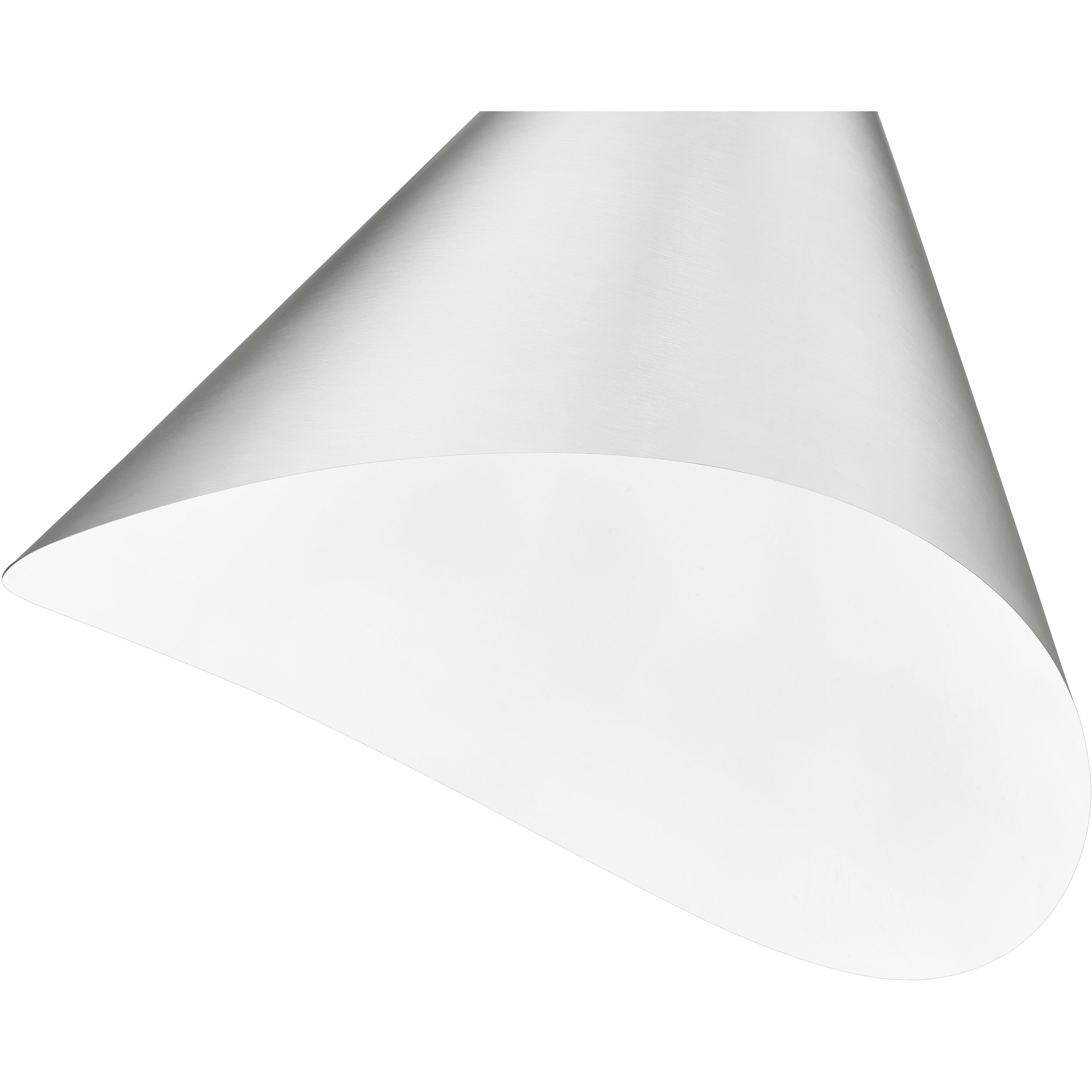 Aria 1 Light 18 inch Brushed Nickel Pendant Ceiling Light in Brushed Nickel & Inner White
