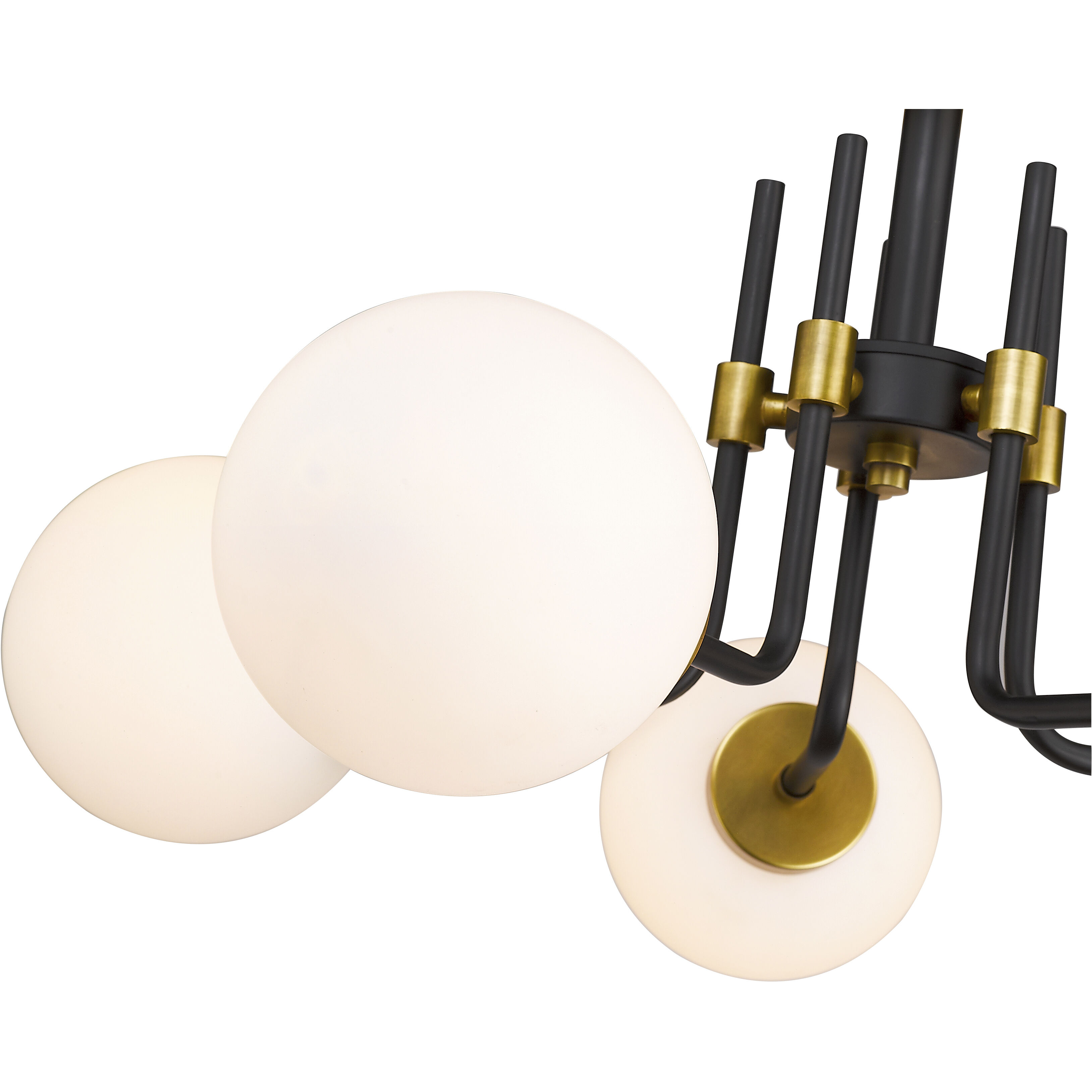 Parsons 5 Light 27 inch Matte Black and Olde Brass Semi Flush Mount Ceiling Light