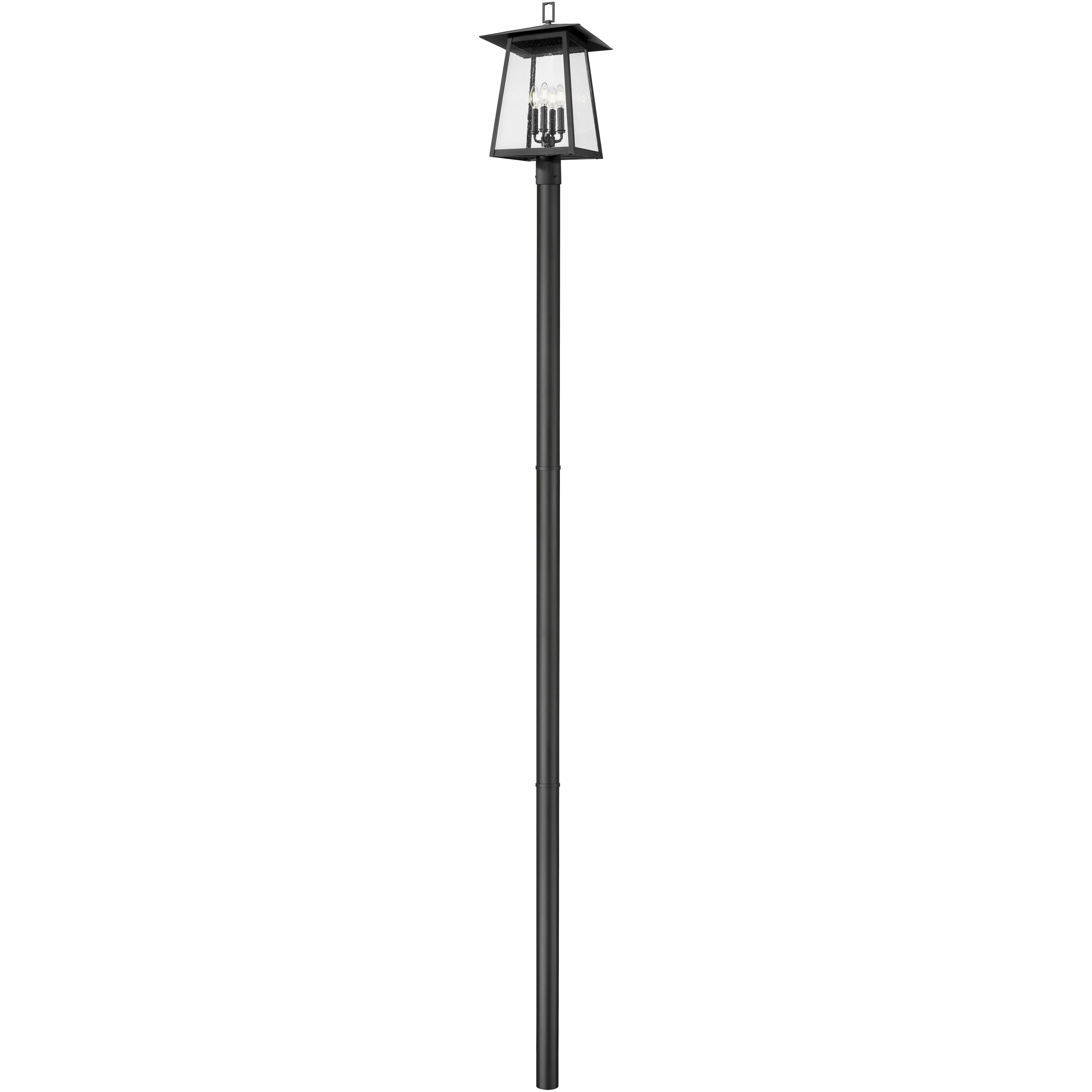 Rainer 4 Light 142.25 inch Black Outdoor Post Mounted Fixture in G9