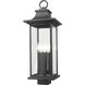 Tiberius 4 Light 24.5 inch Black Outdoor Post Mount Fixture in Clear Seedy Glass