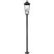 Gannon 3 Light 105.25 inch Black Outdoor Post Mounted Fixture in G9