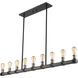 Kirkland 9 Light 56 inch Ashen Barnboard Linear Chandelier Ceiling Light