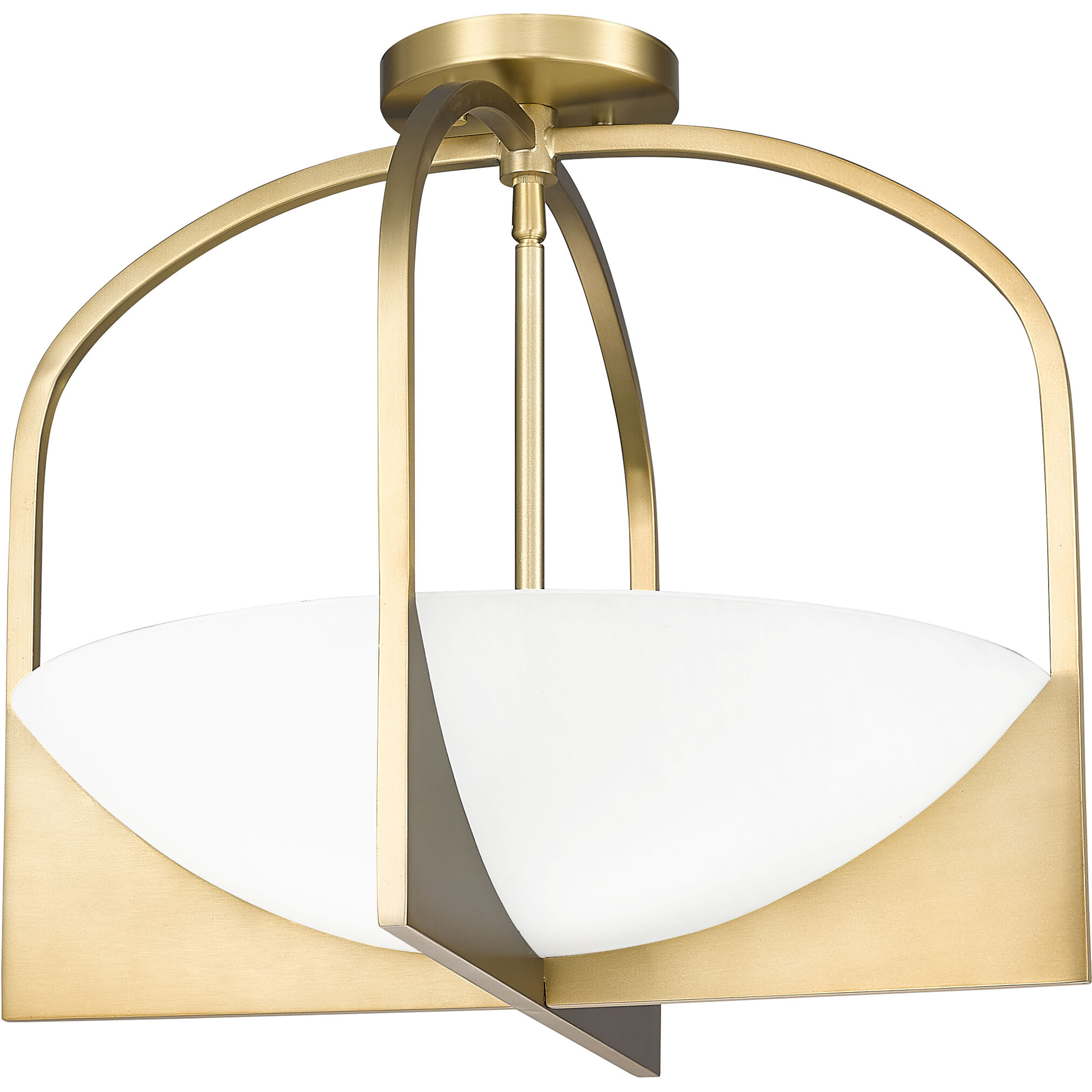 Devon 4 Light 18 inch Modern Gold Semi Flush Mount Ceiling Light