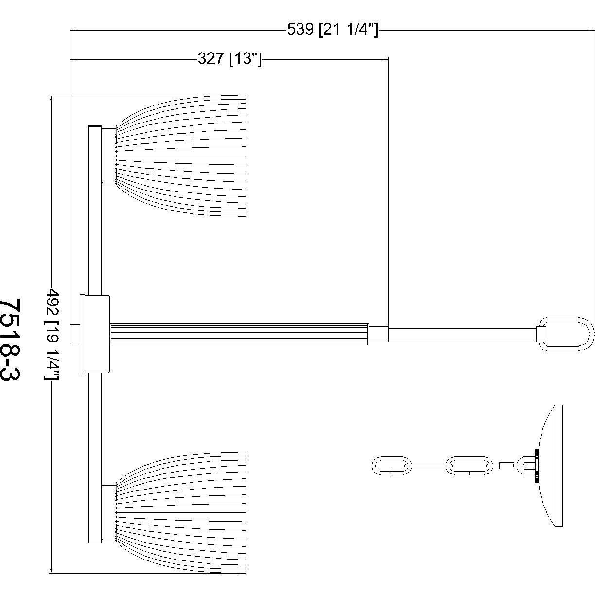Naya 3 Light 19.25 inch Modern Gold Chandelier Ceiling Light