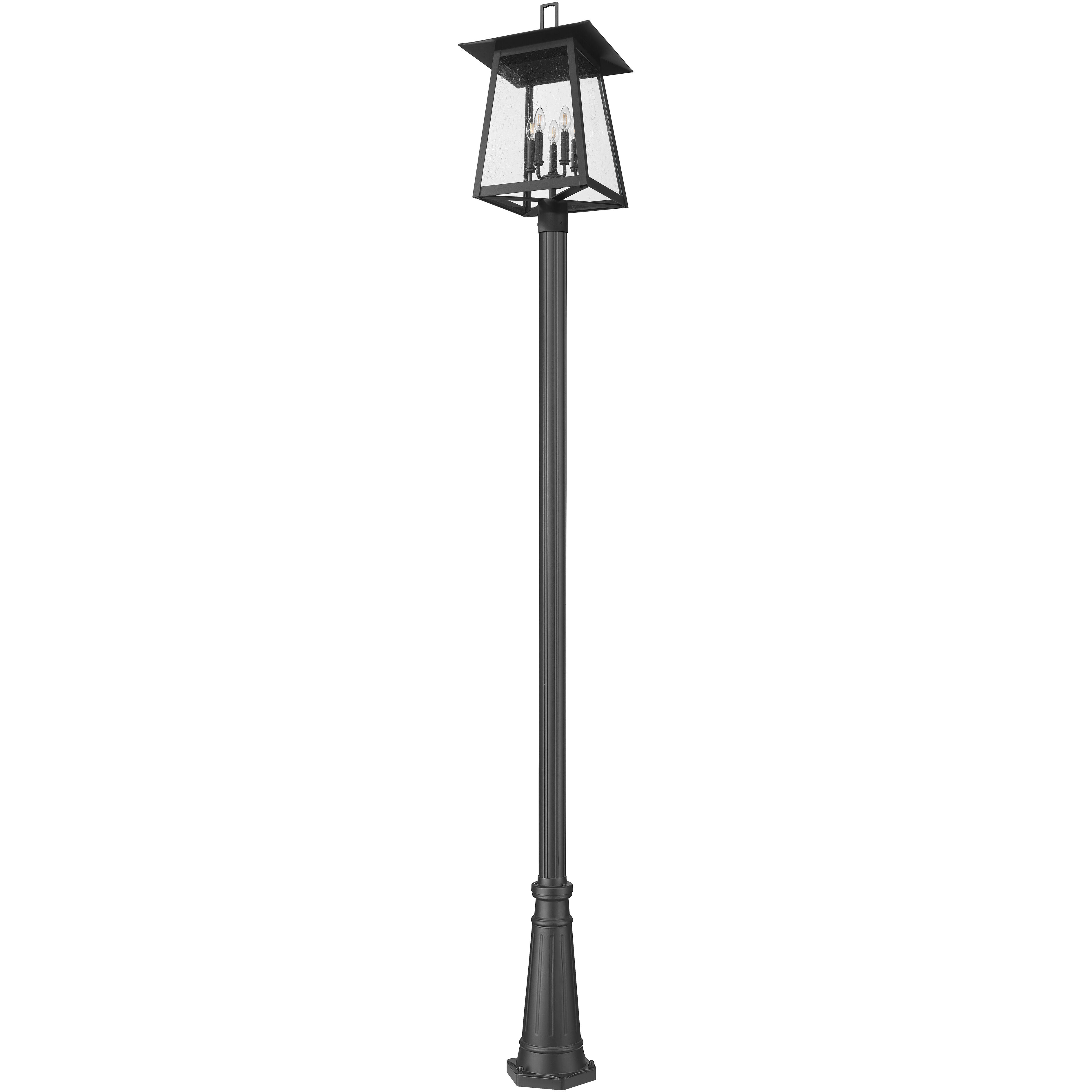 Rainer 5 Light 121.5 inch Black Outdoor Post Mounted Fixture in G9