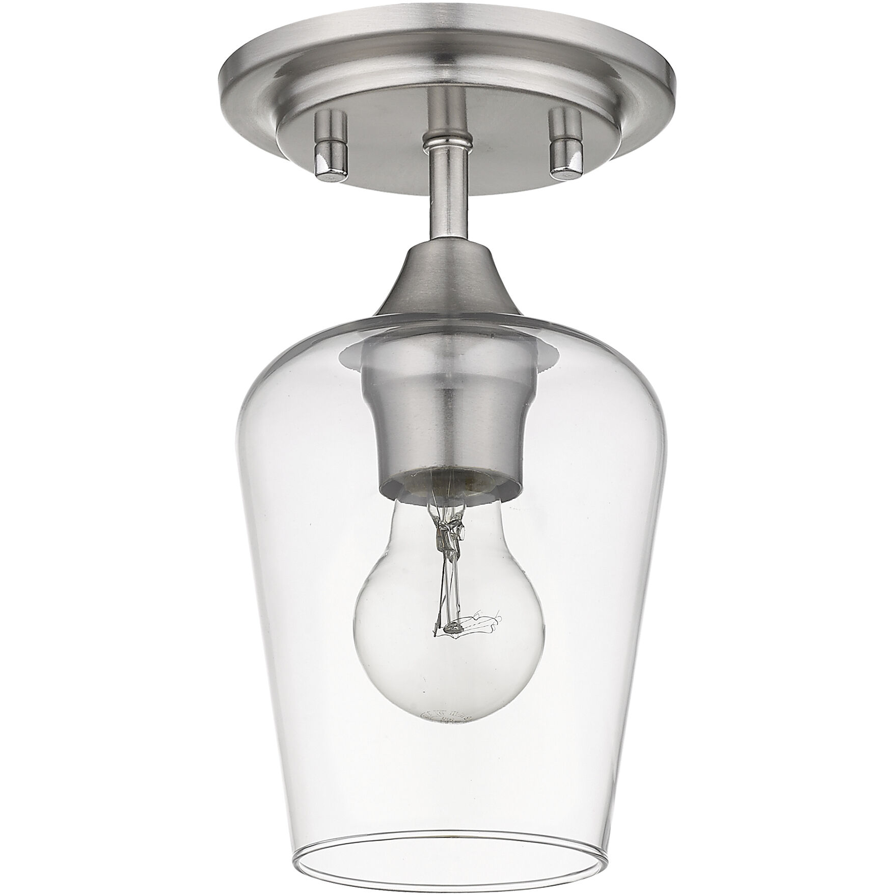 Joliet 1 Light 5.5 inch Brushed Nickel Flush Mount Ceiling Light