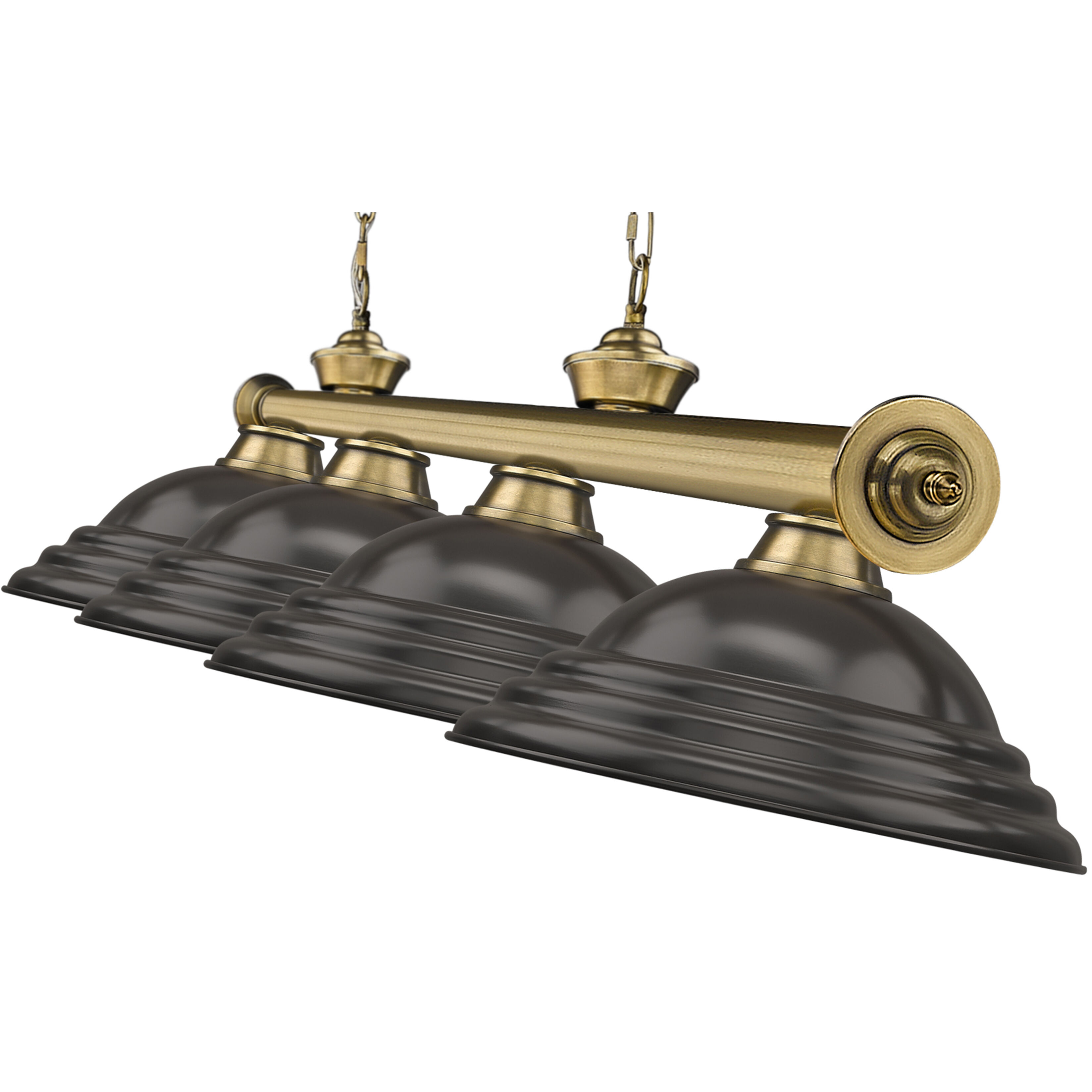 Cordon 4 Light 81.75 inch Rubbed Brass Billiard Ceiling Light in Bronze Steel