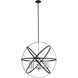 Cavallo 8 Light 30 inch Hammered Black and Chrome Chandelier Ceiling Light