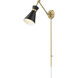 Soriano 1 Light 6.25 inch Matte Black Wall Sconce Wall Light in Matte Black and Modern Gold