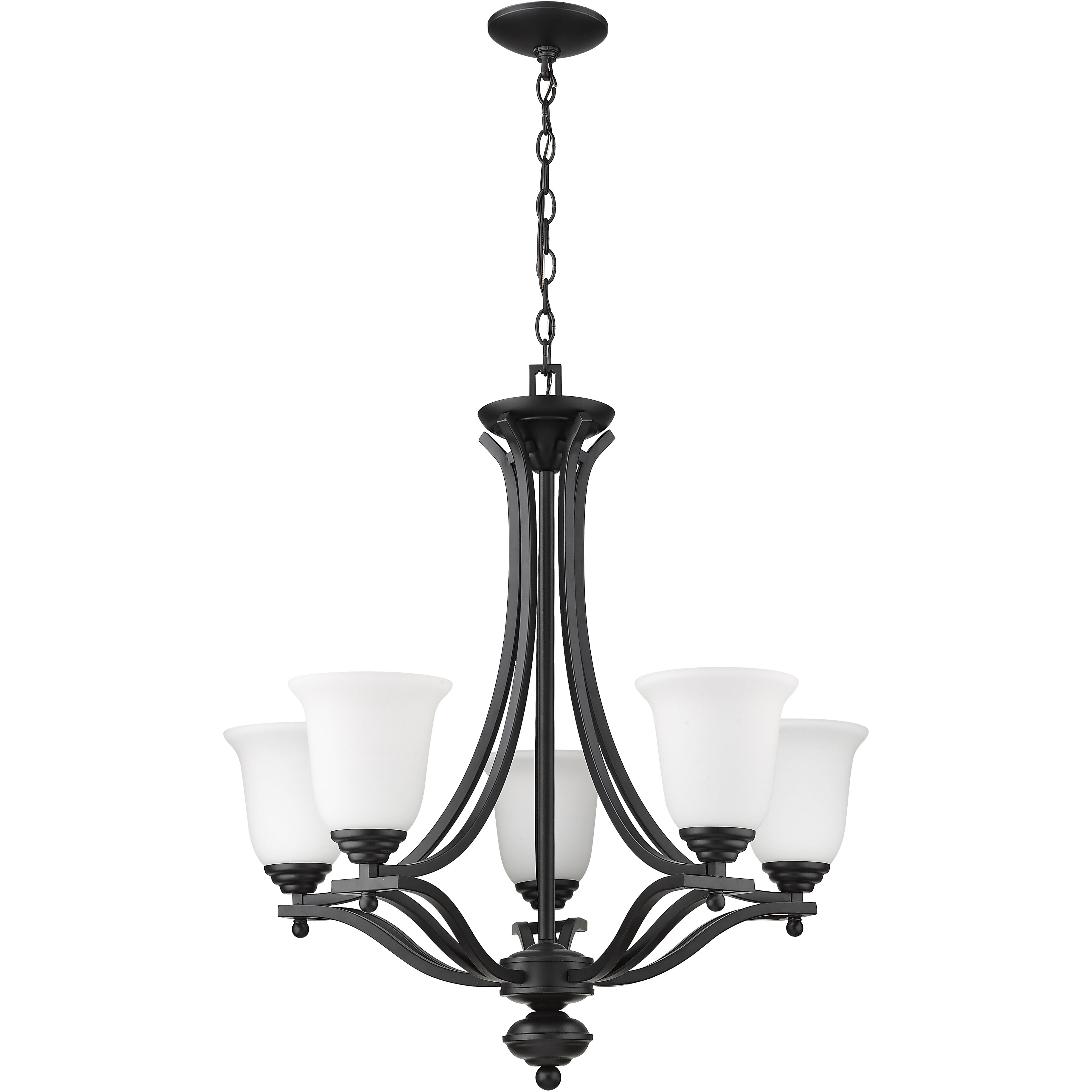 Lagoon 5 Light 26.5 inch Matte Black Chandelier Ceiling Light