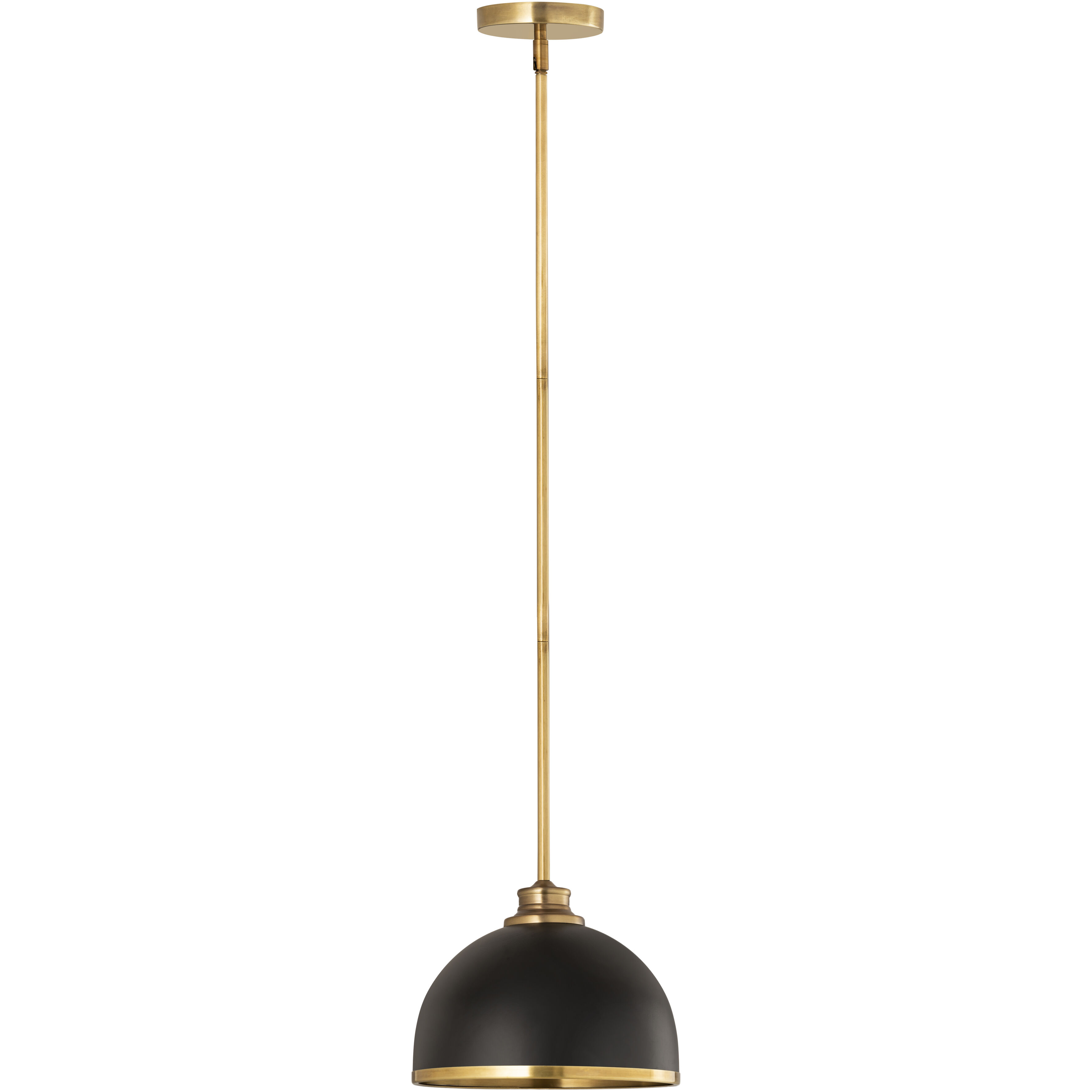 Landry 1 Light 10 inch Matte Black and Rubbed Brass Pendant Ceiling Light