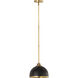 Landry 1 Light 10 inch Matte Black and Rubbed Brass Pendant Ceiling Light