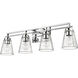 Lyna 4 Light 30.5 inch Chrome Vanity Wall Light