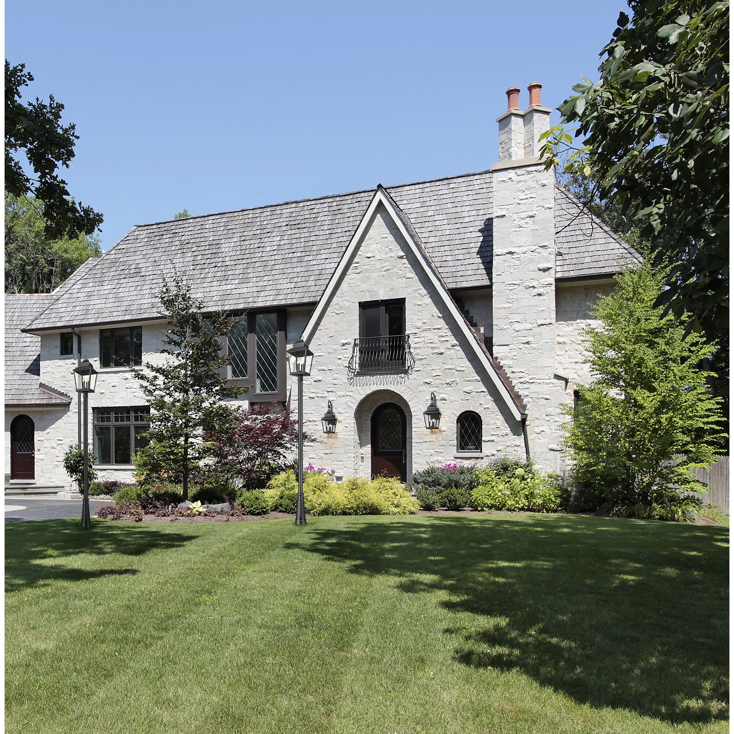 Raphael 4 Light 127 inch Sand Black Outdoor Post Mounted Fixture in Soft Sand Black