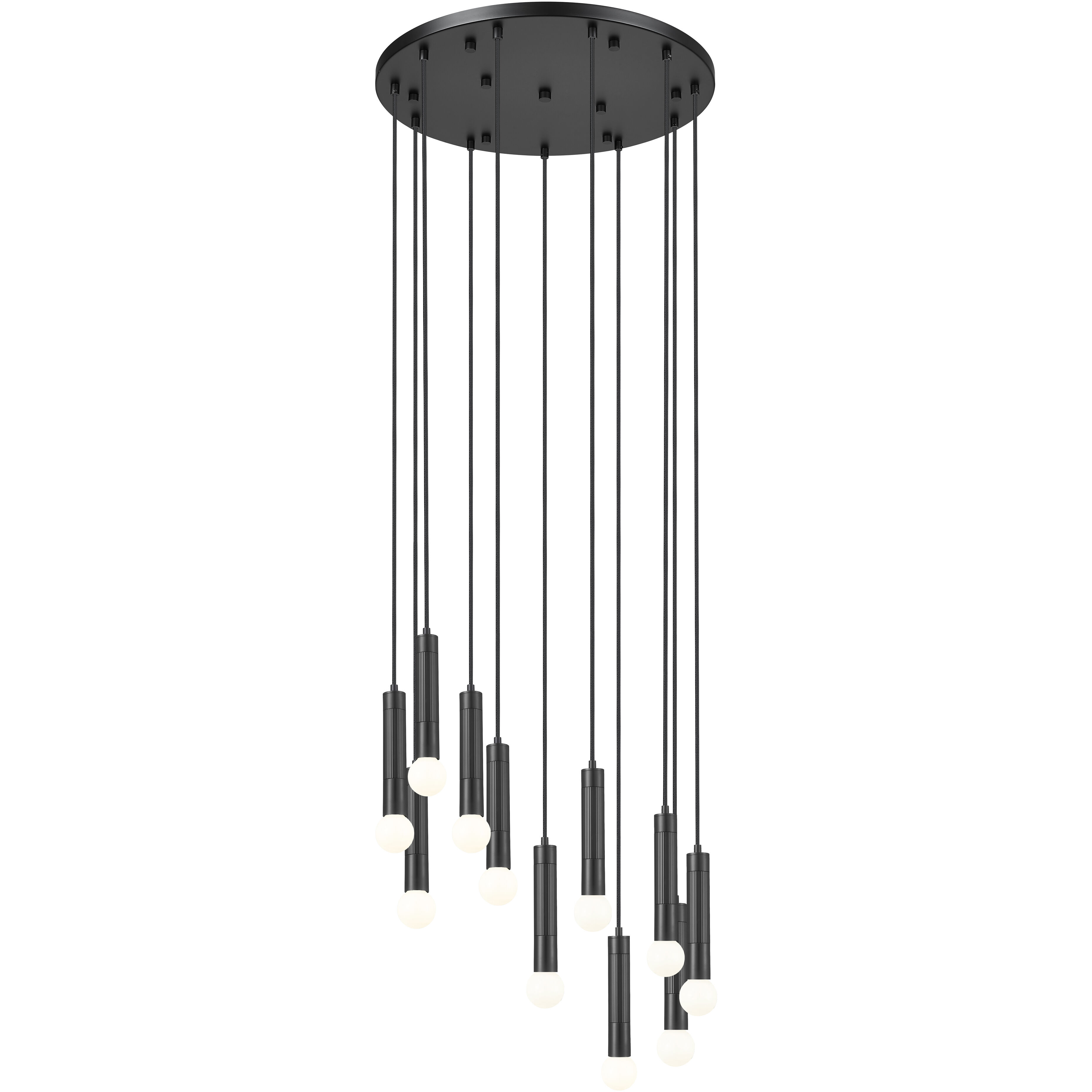 Stari 11 Light 24 inch Matte Black Chandelier Ceiling Light