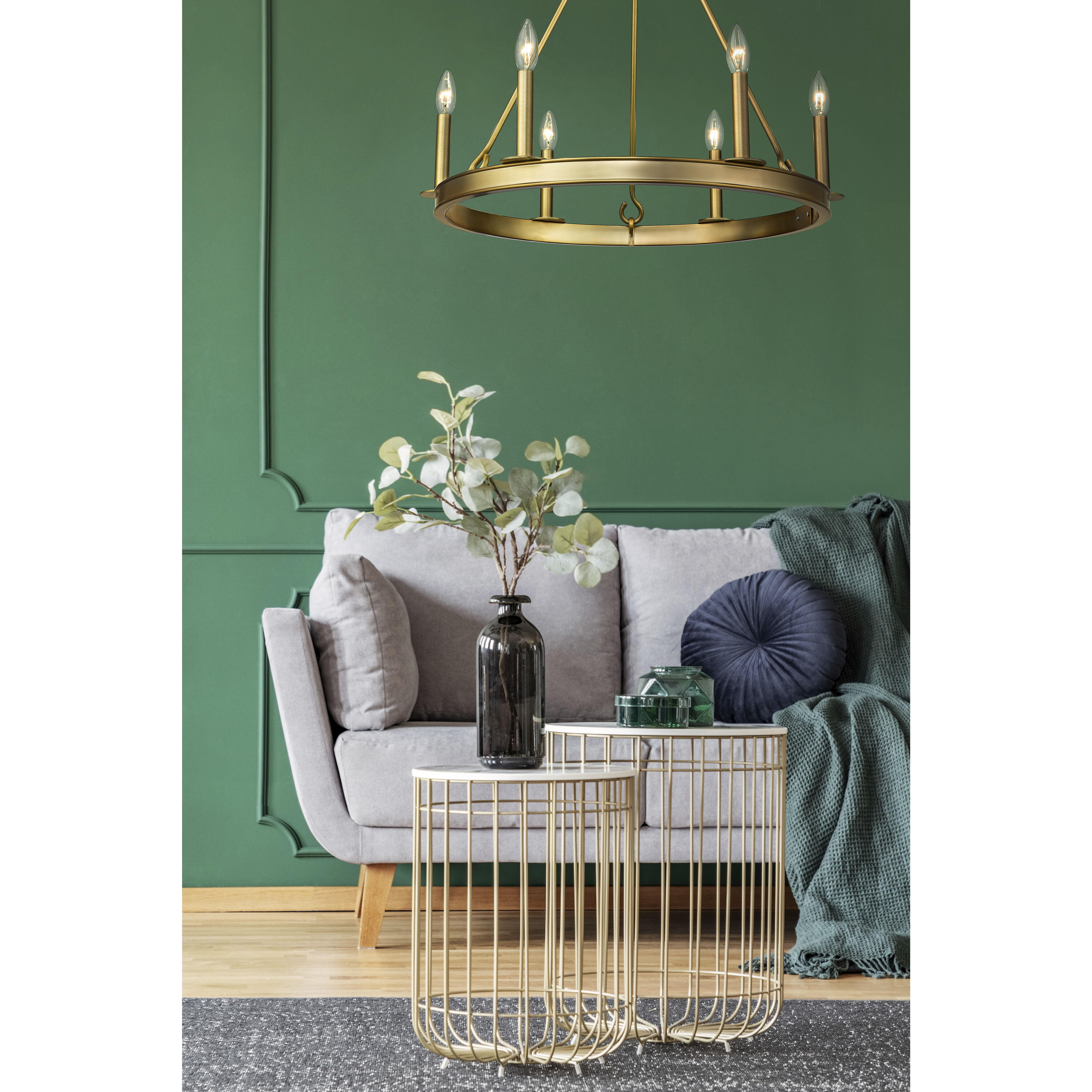 Barclay 6 Light 25 inch Olde Brass Chandelier Ceiling Light