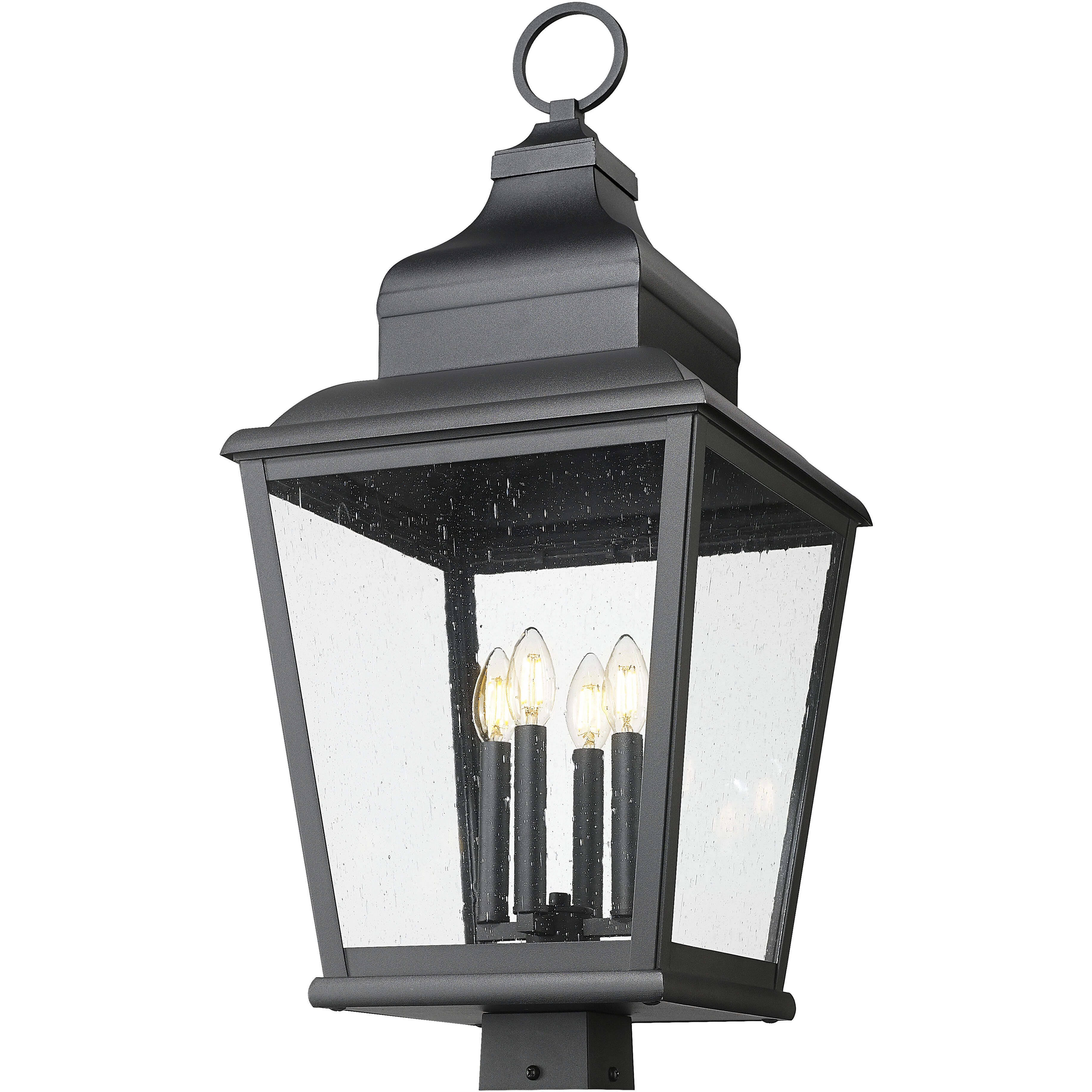 Raphael 4 Light 31.75 inch Sand Black Outdoor Post Mount Fixture in Soft Sand Black