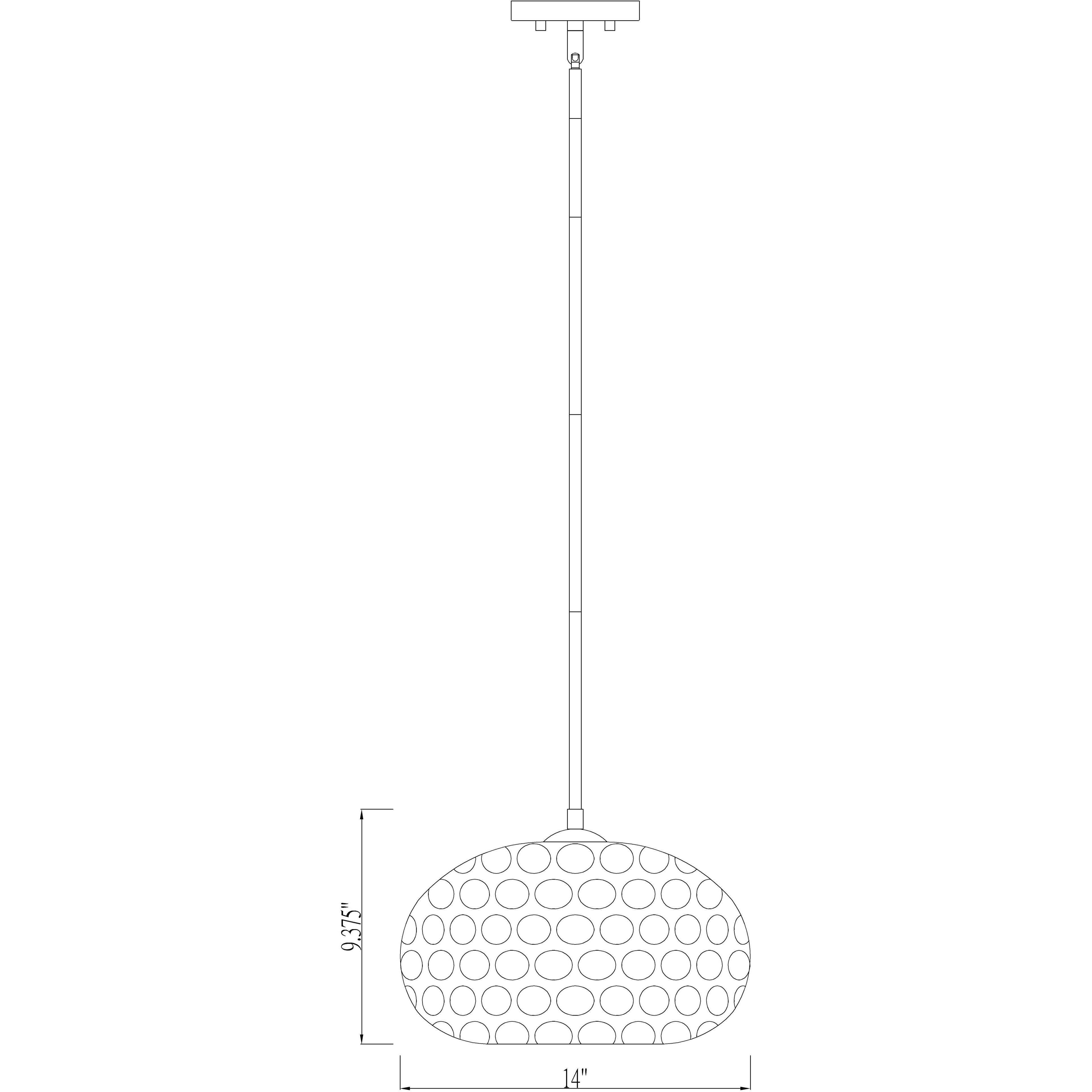 Chloe 1 Light 14 inch Brushed Nickel Pendant Ceiling Light