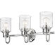 Kinsley 3 Light 22 inch Chrome Vanity Wall Light