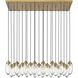 Arden 23 Light 54 inch Rubbed Brass Linear Chandelier Ceiling Light
