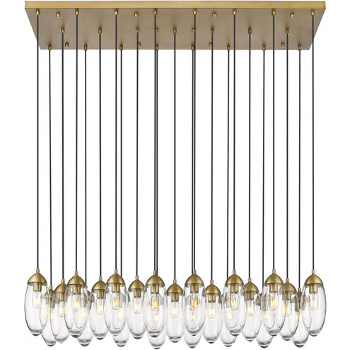 Arden 23 Light 54 inch Rubbed Brass Linear Chandelier Ceiling Light