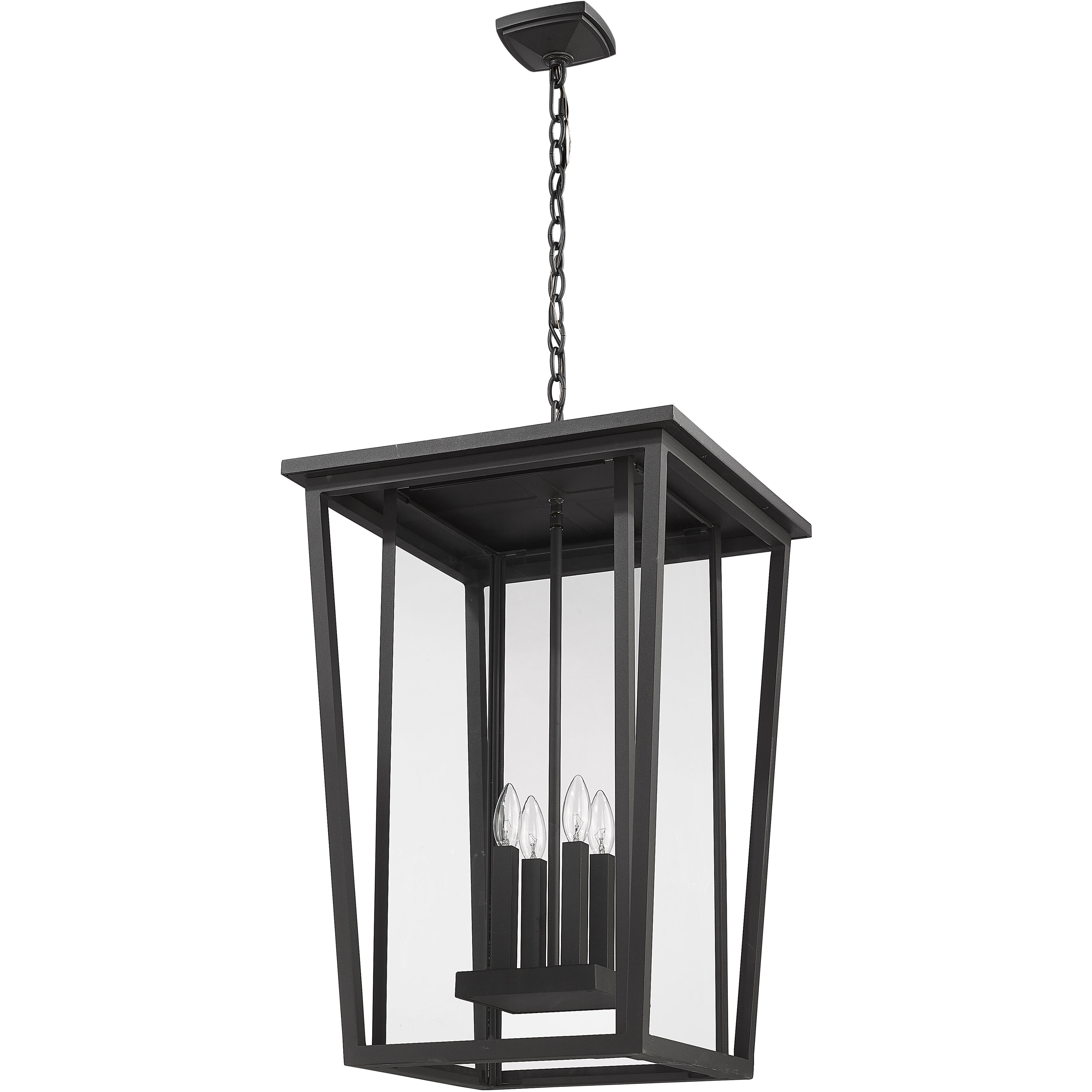 Seoul 4 Light 18 inch Black Outdoor Chain Mount Ceiling Fixture