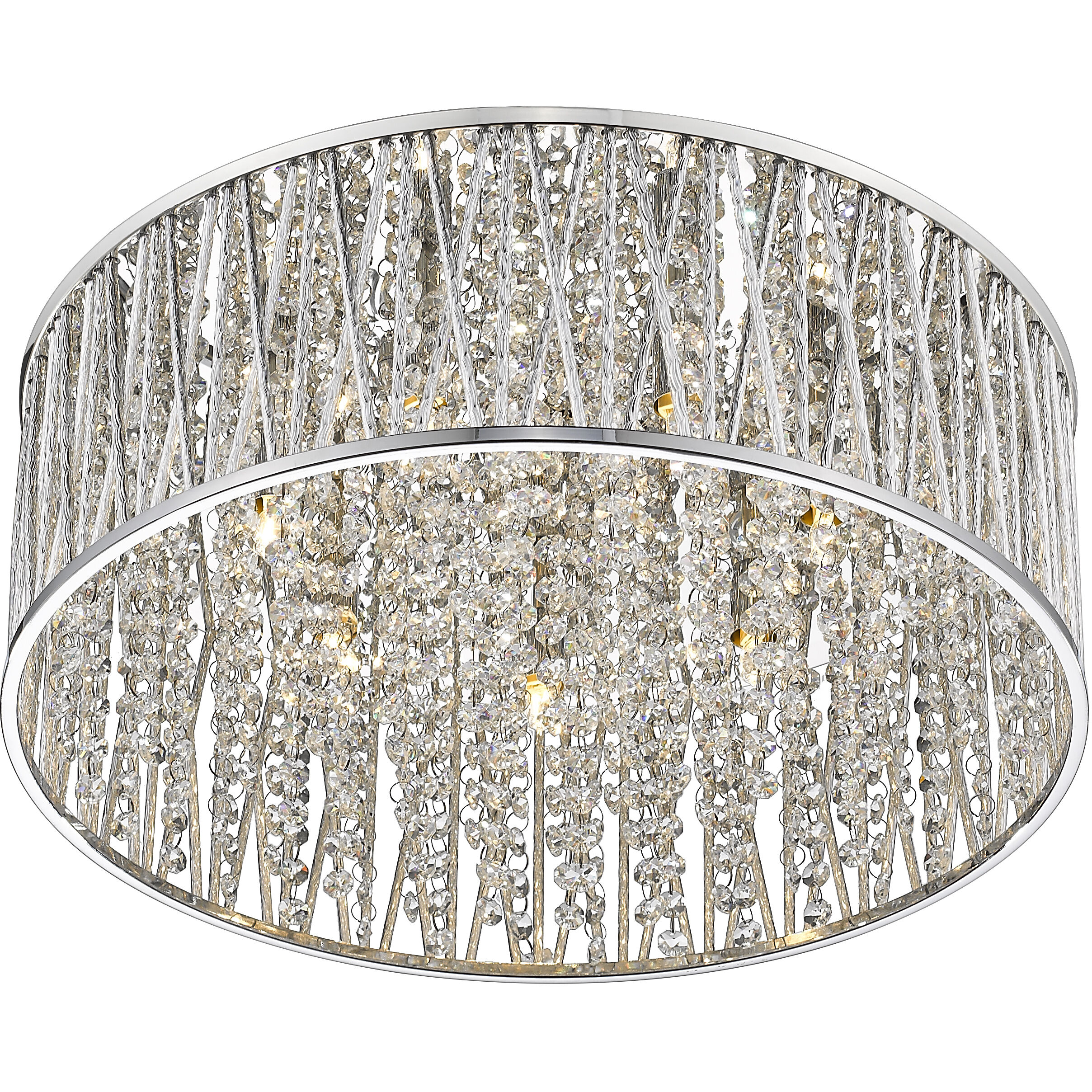 Terra 7 Light 19 inch Chrome Flush Mount Ceiling Light in 8.5