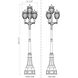 Davina 4 Light 130.75 inch Black Outdoor Post Mounted Fixture in G9