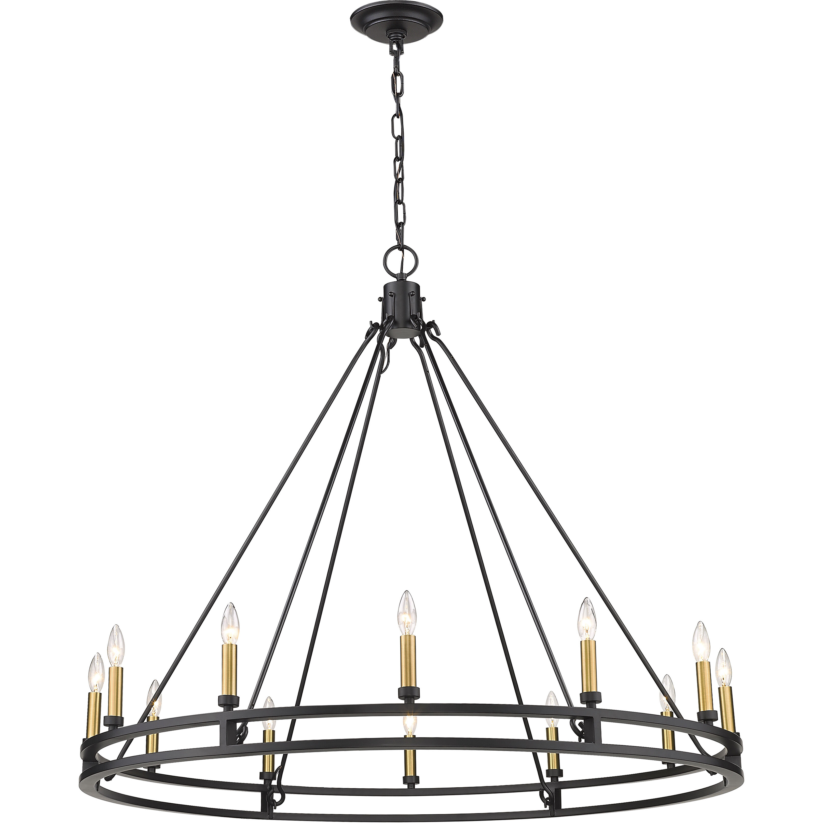 Dennison 12 Light 47.75 inch Matte Black Chandelier Ceiling Light