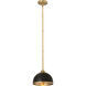 Landry 1 Light 10 inch Matte Black and Rubbed Brass Pendant Ceiling Light
