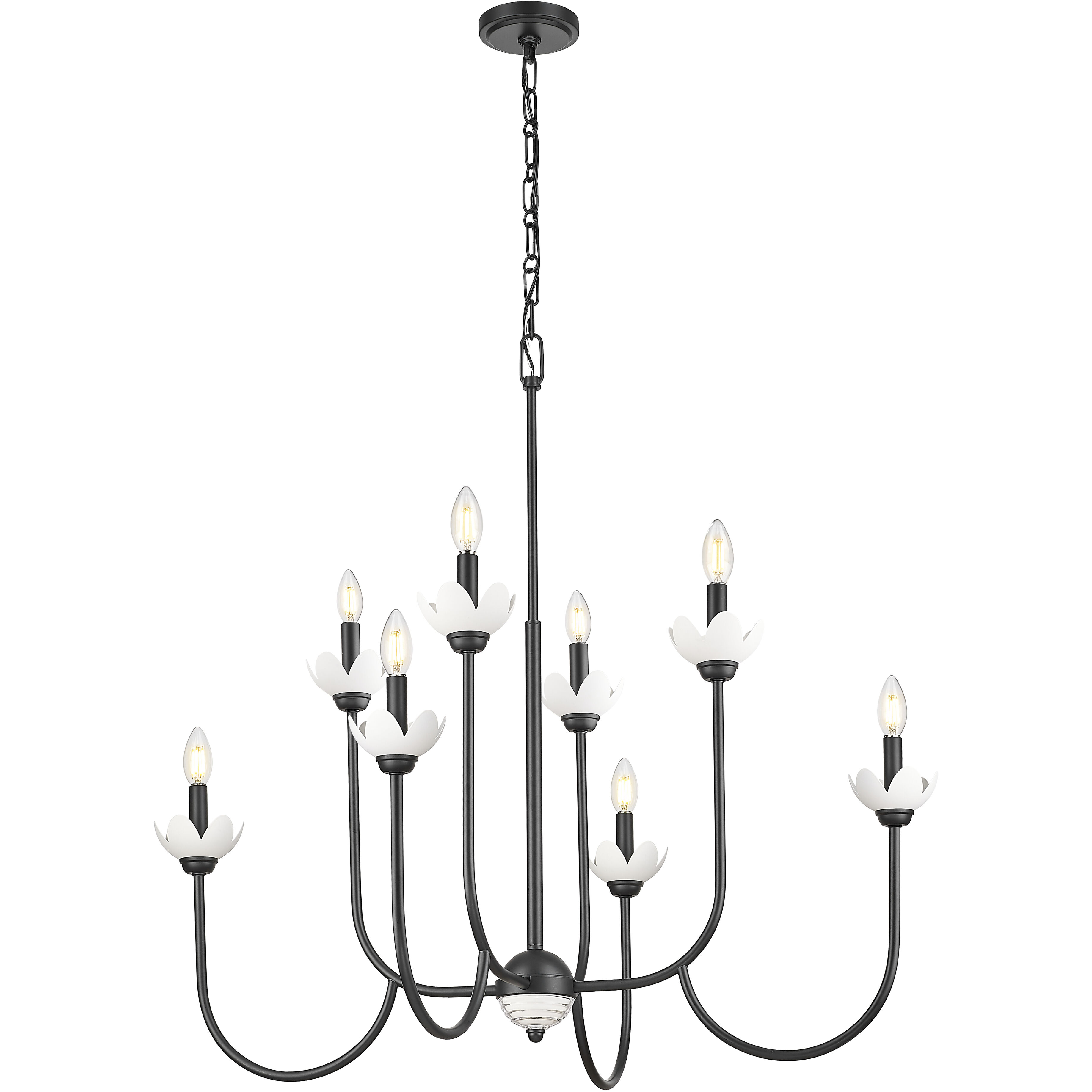 Allistair 8 Light 36 inch Matte Black Chandelier Ceiling Light