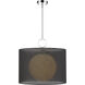 Arosia 1 Light 20 inch Chrome Pendant Ceiling Light in Black Fabric, 9