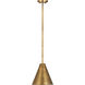 Eaton 1 Light 12 inch Rubbed Brass Pendant Ceiling Light