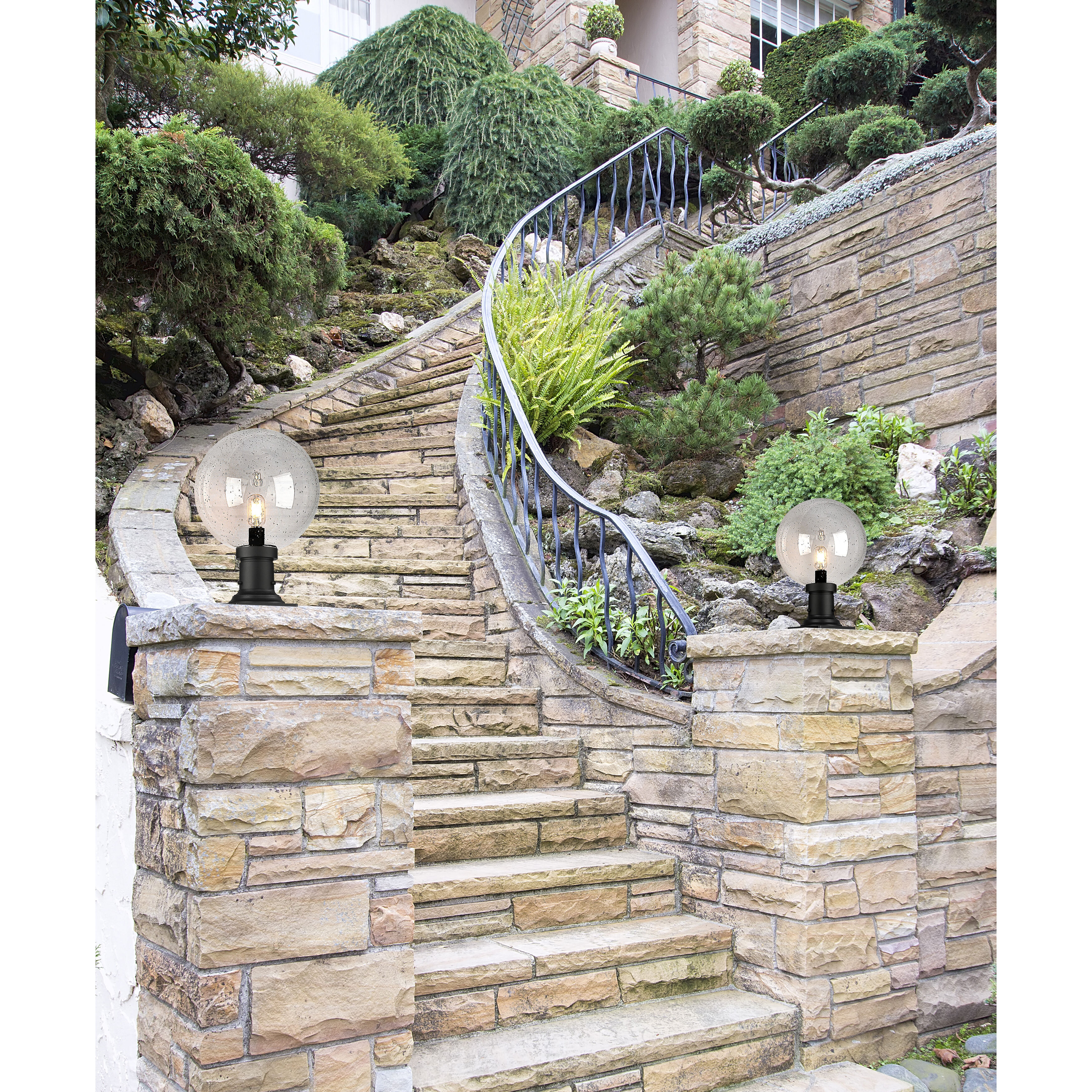 Laurent 1 Light 17.75 inch Black Outdoor Pier Mounted Fixture