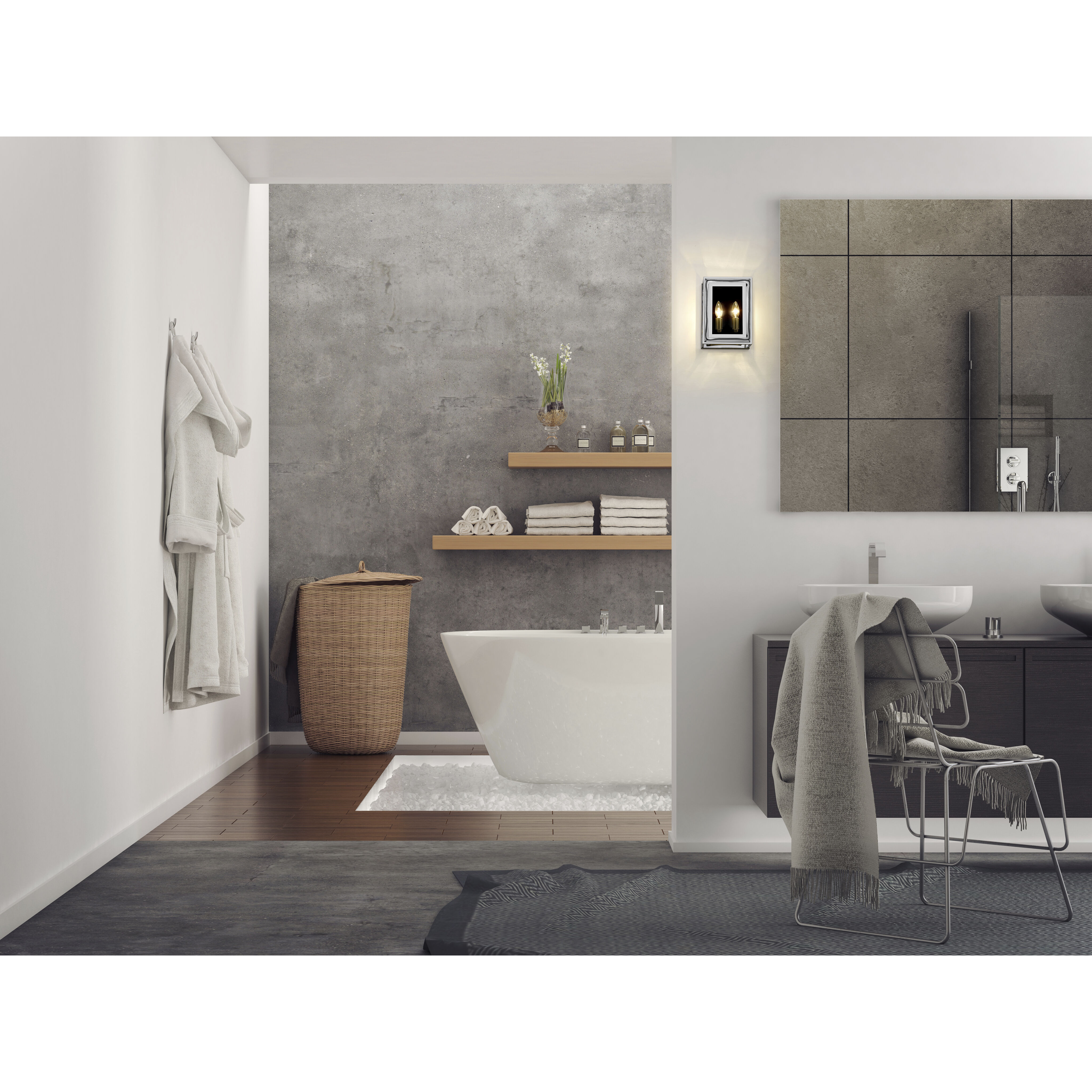 Infinity 2 Light 8.25 inch Chrome Wall Sconce Wall Light