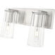 Titus 2 Light 16 inch Brushed Nickel Bath Vanity Light Wall Light