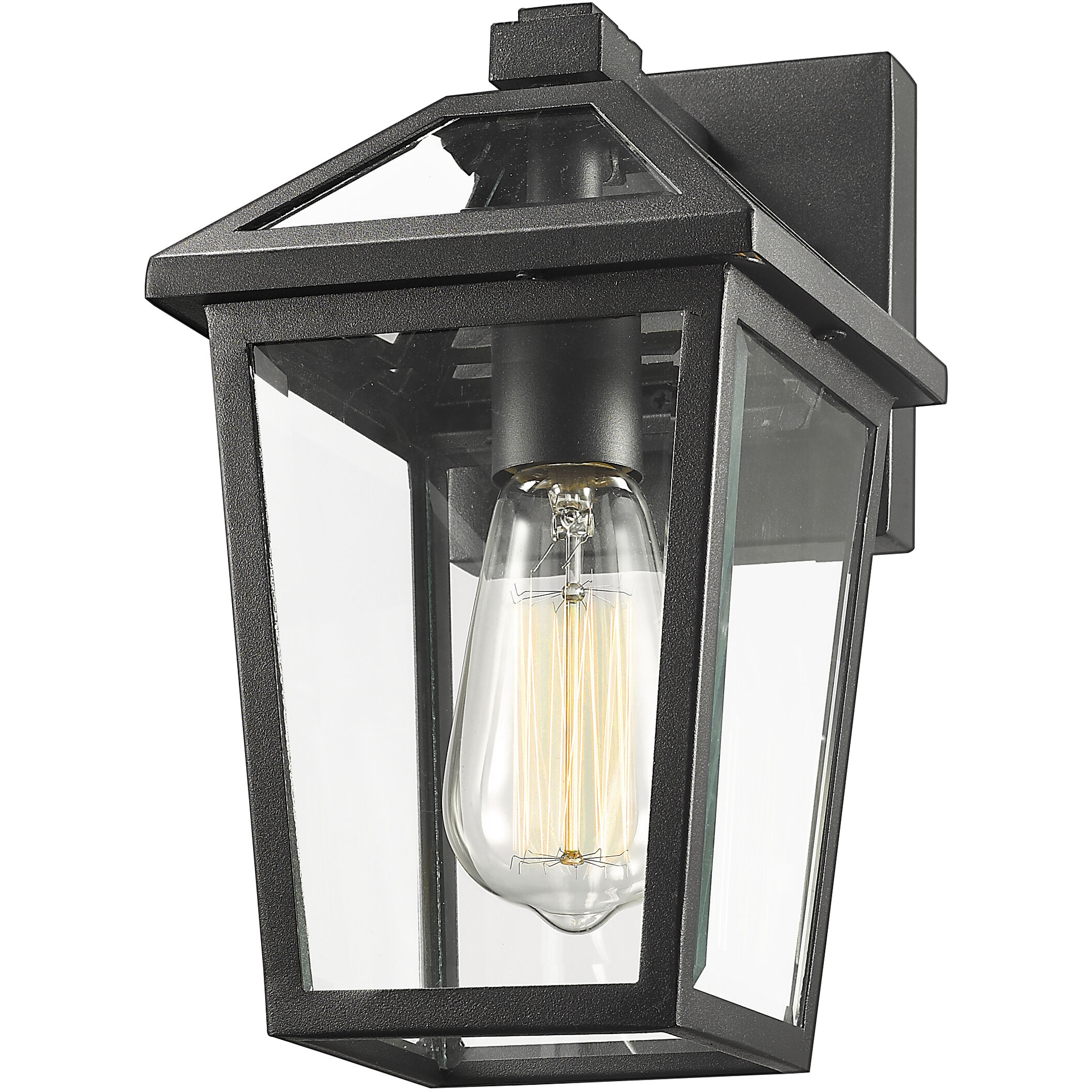 Talbot 1 Light 10.75 inch Black Outdoor Wall Light in Clear Beveled Glass