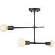 Modernist 3 Light 4.75 inch Matte Black Semi Flush Mount Ceiling Light