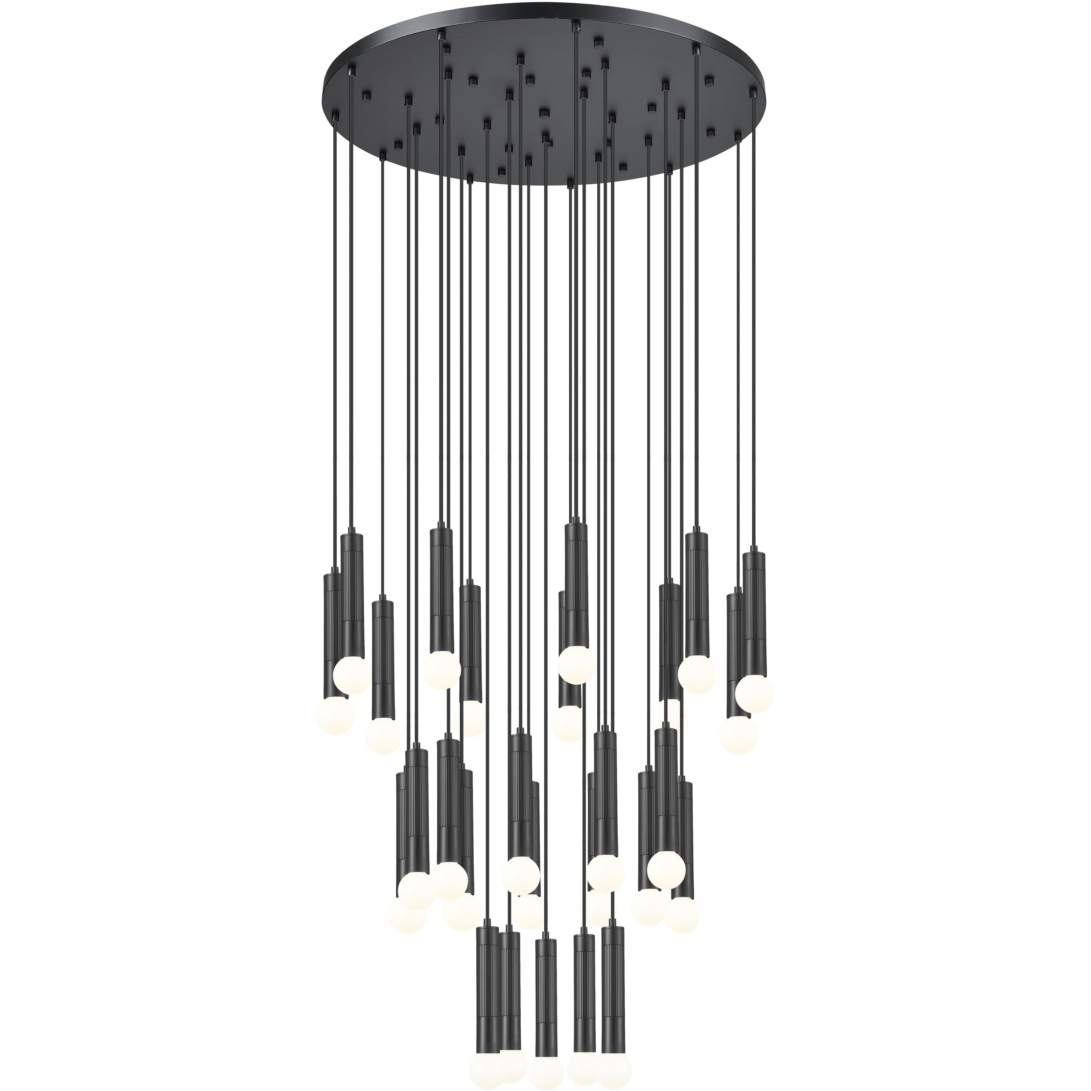 Stari 27 Light 36 inch Matte Black Chandelier Ceiling Light