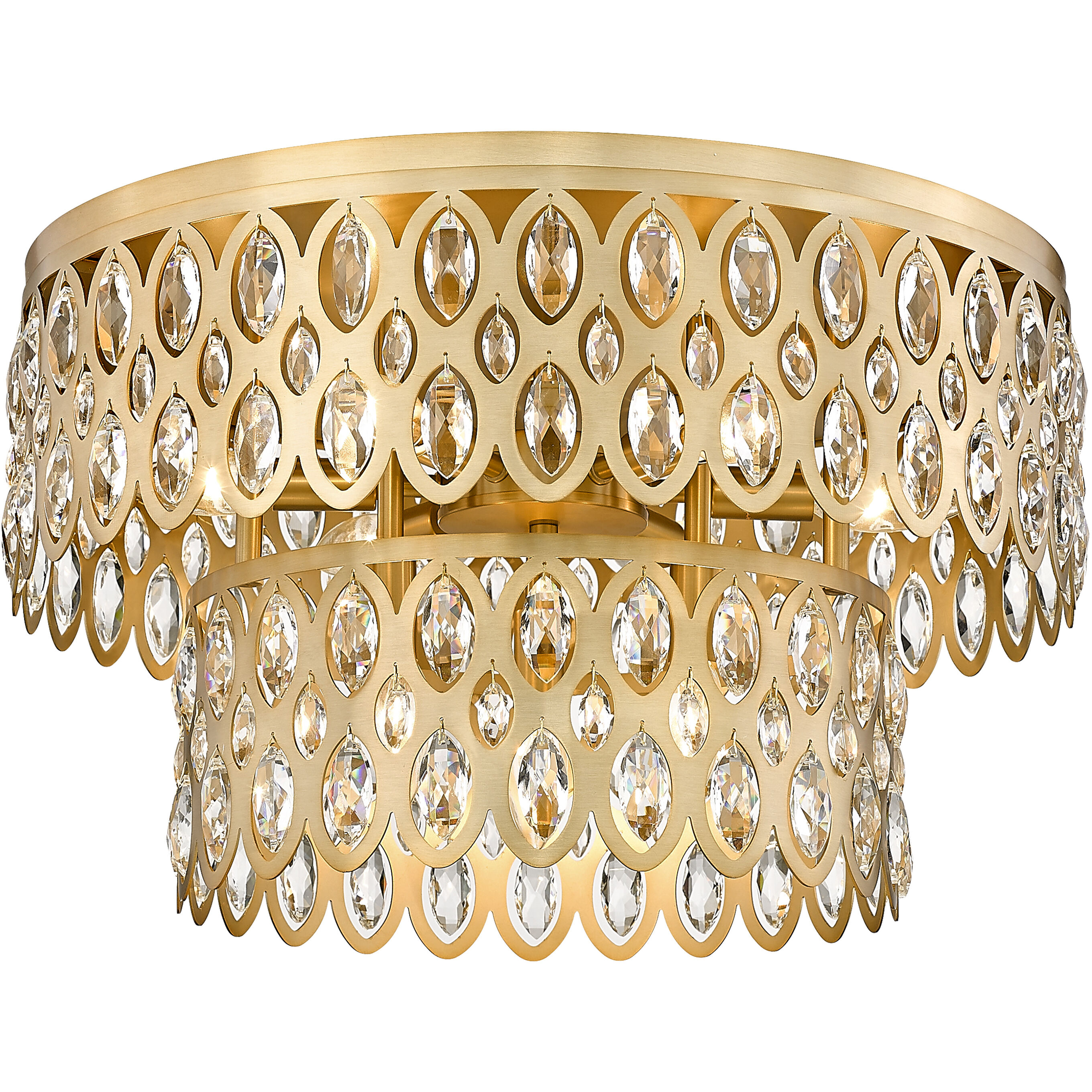 Dealey 9 Light 20 inch Heirloom Brass Flush Mount Ceiling Light