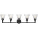 Auden 5 Light 39.75 inch Matte Black Bath Vanity Wall Light