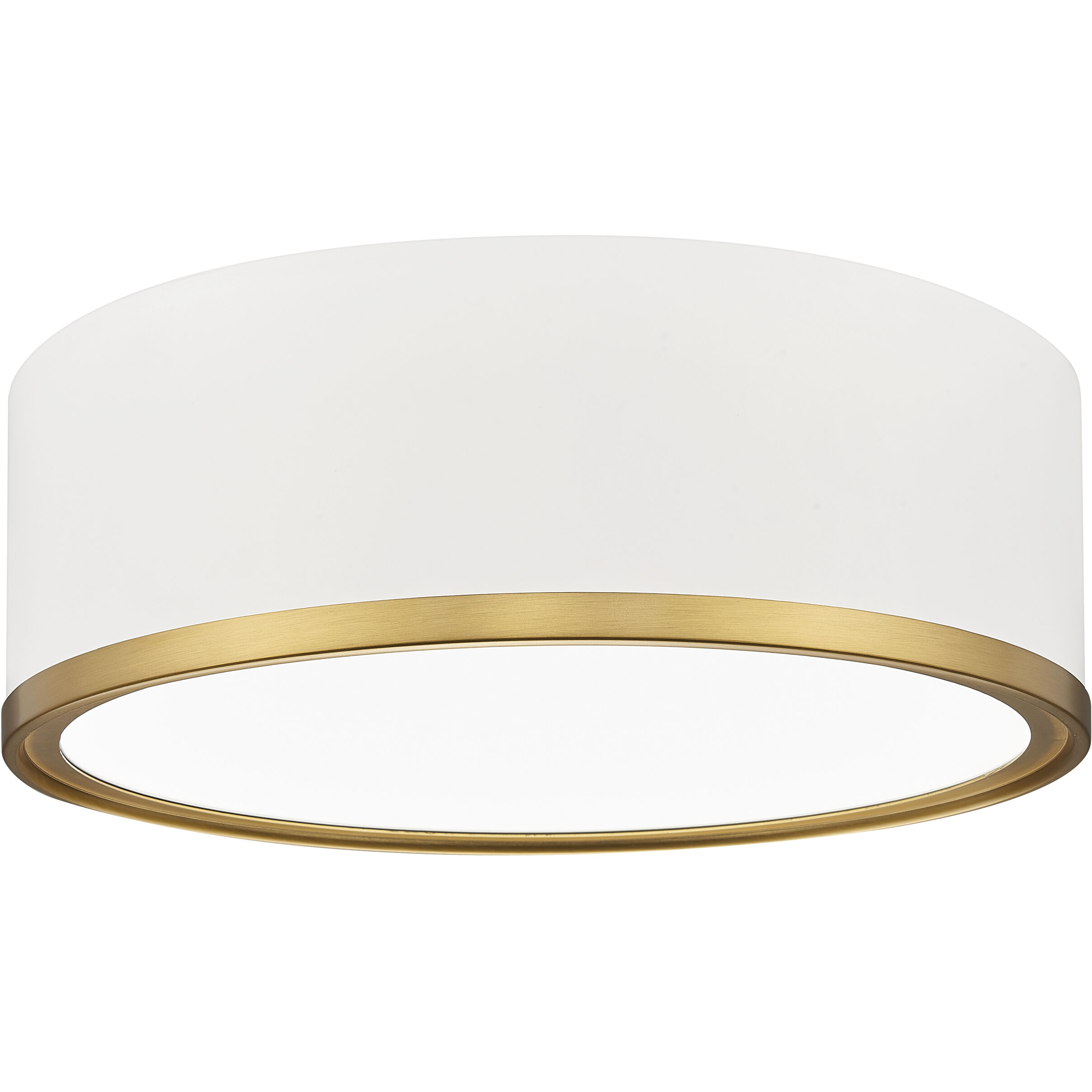 Bradley LED 12.25 inch Matte White and Modern Gold Flush Mount Ceiling Light